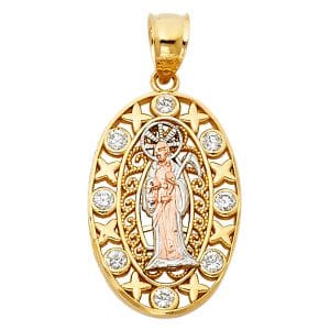 14K 3C Santa Muerte Pendant S5