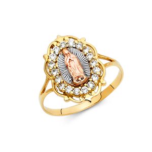 14K 3C Guadalupe CZ Ring  S4