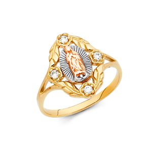 14K 3C Guadalupe CZ Ring S3