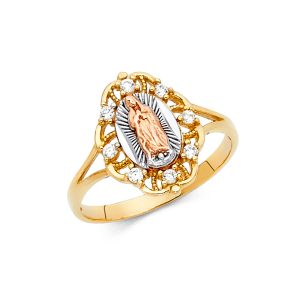 14K 3C Guadalupe CZ Ring  S2