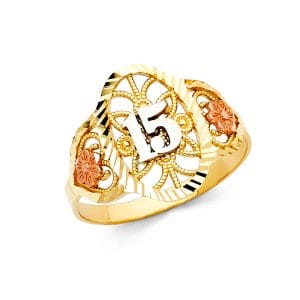 14K 3C 15 Years Ring S8