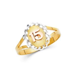 14K 3C 15 Years Ring S1
