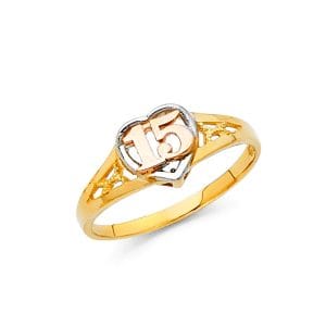 14K 3C 15 Years Ring  S7