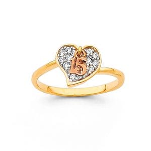 14K 2T 15 Years CZ Ring  S1