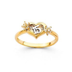 14K 2T 15 Years CZ Ring  S3