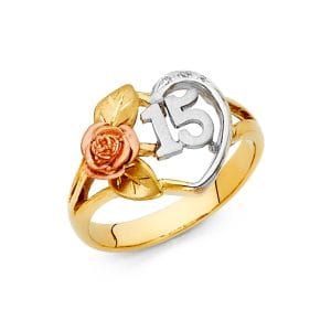 14K 3C 15 Years Ring S13