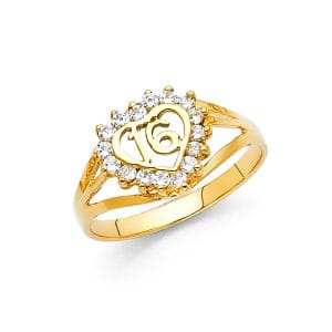 14KY CZ 16 Years Ring S1