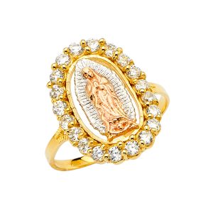 14K 3C Guadalupe CZ Ring S5