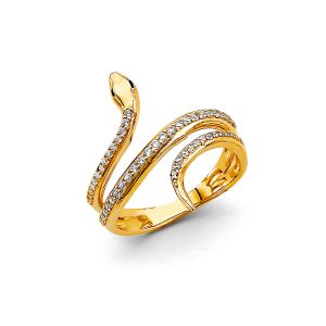 14KY CZ Snake Ring S5