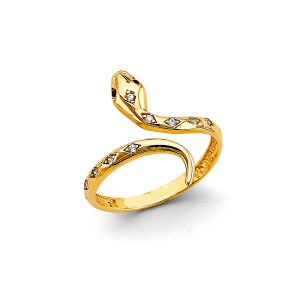 14KY CZ Snake Ring S2