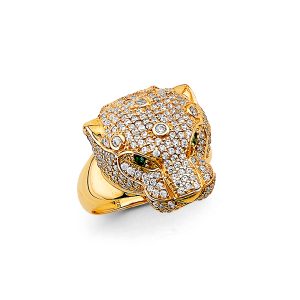 14K 2T CZ Panther Ring S2