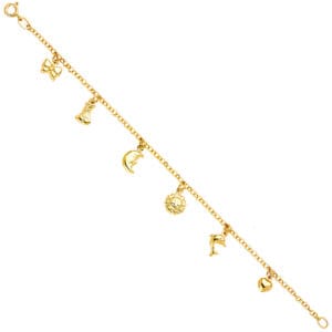 14KY Hanging Charm Bracelet  S3