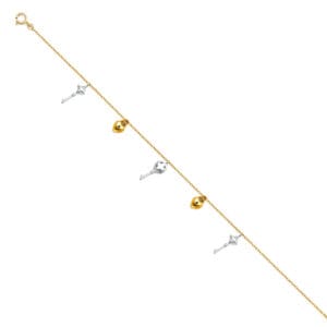 14K 2T Hanging Charm Bracelet  S1