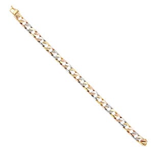 14K 3C Nugget Cuban Link Bracelet
