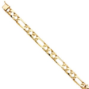 14KY Nugget Figaro Link Bracelet  S2