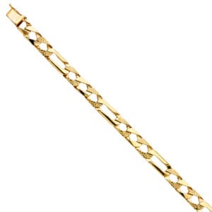 14KY Nugget Figaro Link Bracelet  S3