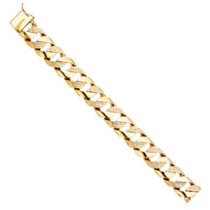 14KY Nugget Cuban Link Bracelet  S7