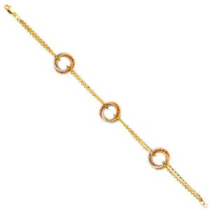14K 3C Fancy Hollow Bracelet S1