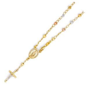 14K 3C Moon Ball Rosario Bracelet S1