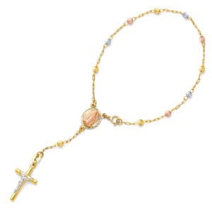 14K 3C Moon Ball Rosario Bracelet S2