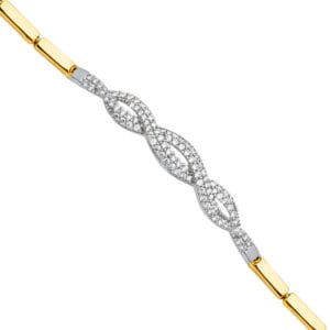 14KY Fancy CZ Bracelet / Set S2