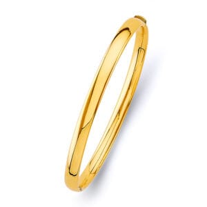 14KY Plain Hollow Oval Bangle