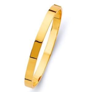 14KY  Square Plain Hollow Oval Bangle