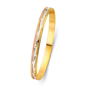 14K 3C Solid Bangle S3