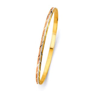 14K 3C Solid Bangle S5