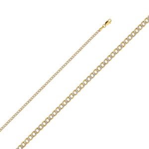14K 2T Hollow Cuban Bevel WP Chain
