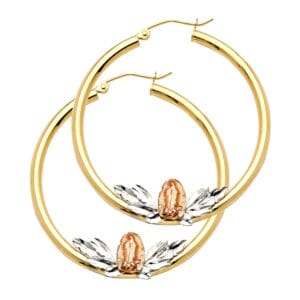 14K 3C Guadalupe Hoop Earrings S3