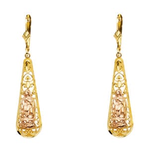 14K 2T Guadalupe T Drop Dangle Earrings S2