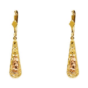 14K 2T Guadalupe T Drop Dangle Earrings S1