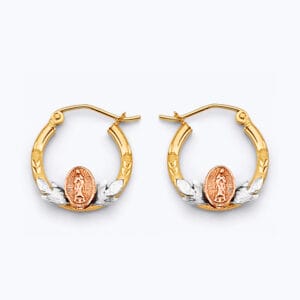 14K 3C Guadalupe Hoop Earrings S1