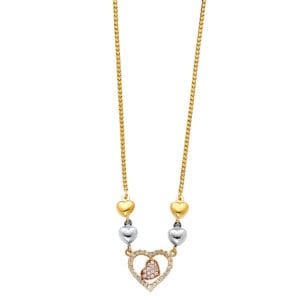 14K 3C Heart Light Hanging Necklaces S4