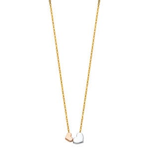 14K 3C Heart Necklaces