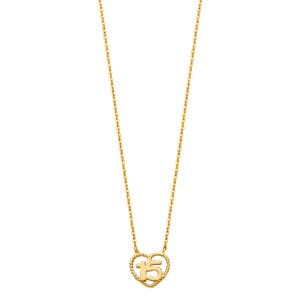 14KY Heart Shape with Quince Necklaces