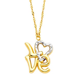 14K 2T Love Necklaces