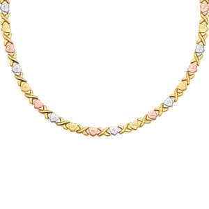 14K 3C Heart Stampato Necklaces