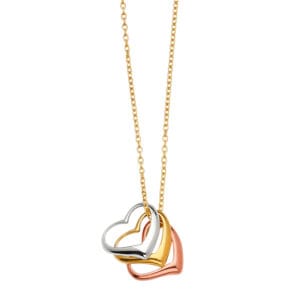 14K 3C 3 Heart Light Necklaces