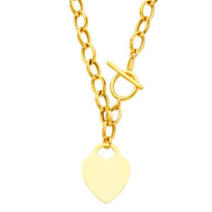 14KY Light Hollow Necklaces with Heart Pendant S2