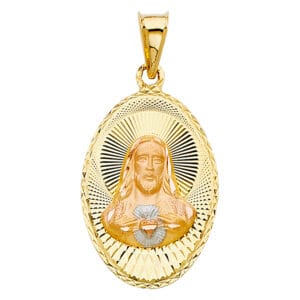 14K 2T Religious Stamp Pendant S10
