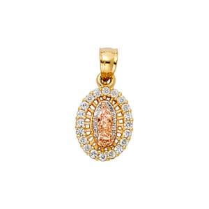 14K 3C CZ Religious Pendant S2