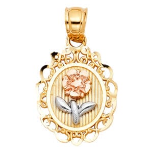 14K 3C Flower Pendant S6