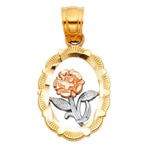 14K 3C Flower Pendant S1