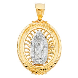 14K 2T Our Lady of Guadalupe Pendant S10
