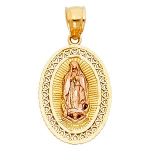 14K 2T Our Lady of Guadalupe Pendant S6