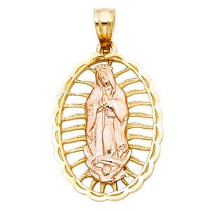 14K 2T Our Lady of Guadalupe Pendant S3