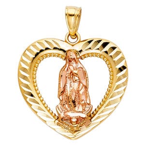 14K 2T Our Lady of Guadalupe Pendant S4