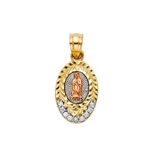 14K 3C CZ Our Lady of Guadalupe Pendant S2